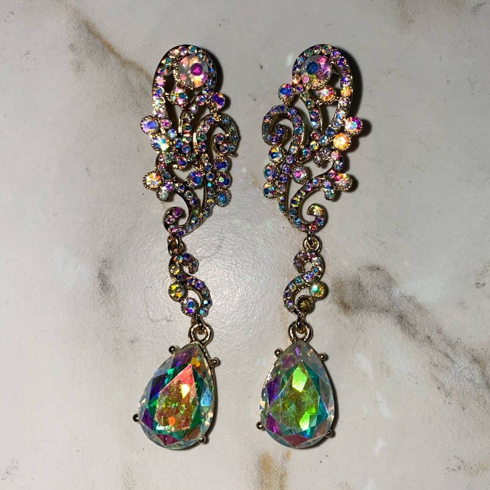 AB rhinestone earrings